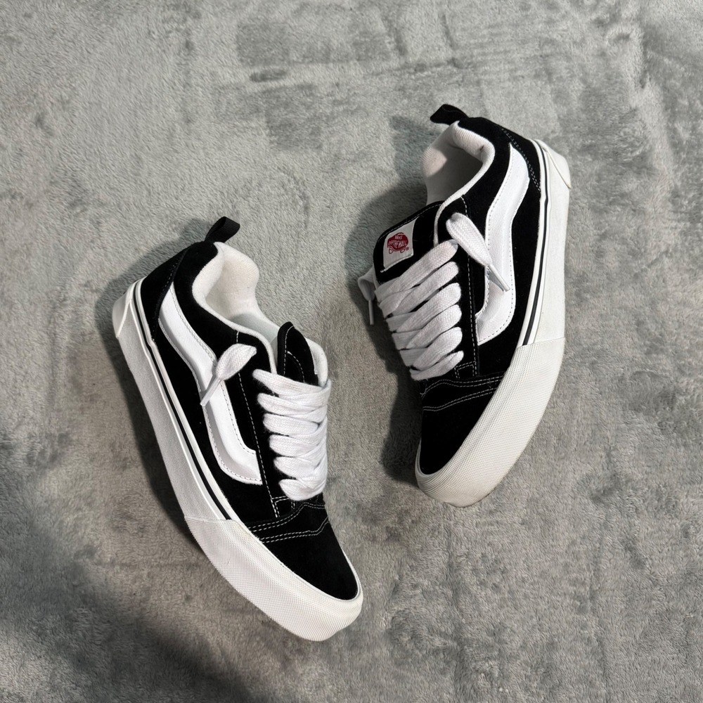 Vans Knu Skool Black White Chunky Skate Shoes Mens 8.5 Women 10 VN0009QC6BT